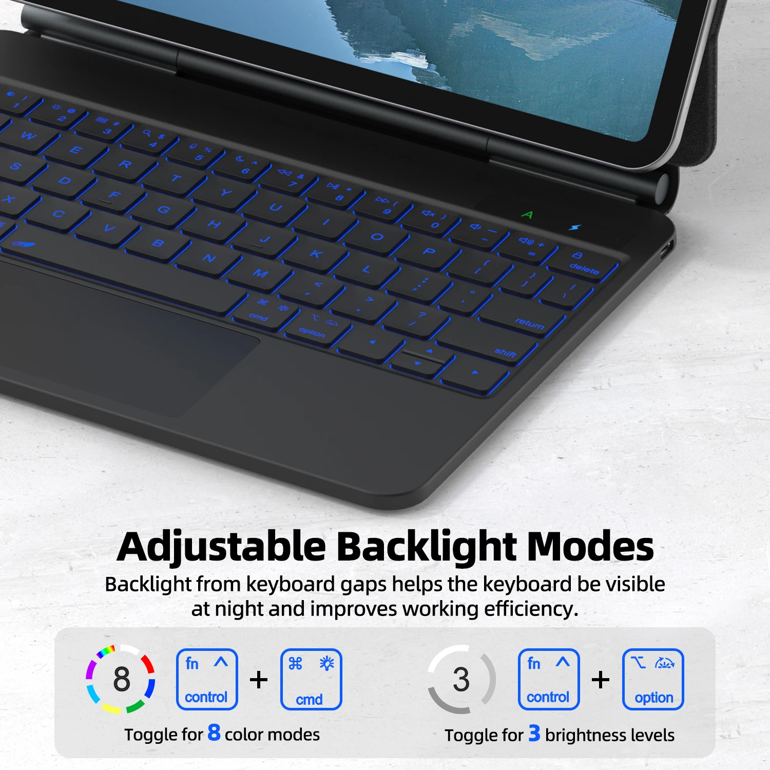 حافظة لوحة المفاتيح الذكية Pogo Pin لجهاز iPad Air 11 2025 M3 لأجهزة iPad Air 6 11 2024 Pro 11 2018-2024 Air 4 Air 5 10.9 لوحة المفاتيح لوحة المفاتيح