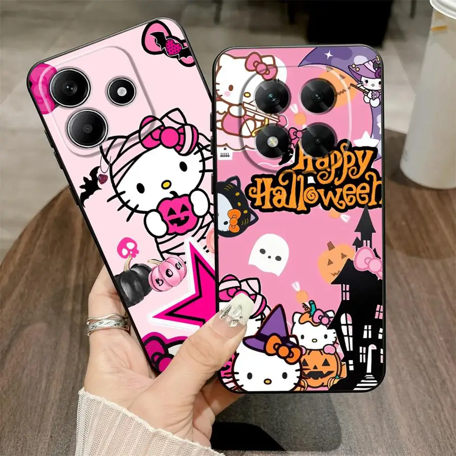 Capa rosa hello kitty halloween para xiaomi redmi note 12s 11s 11 13 12 pro plus 10 9 8 pro 10s 9s capa traseira macia de telefone