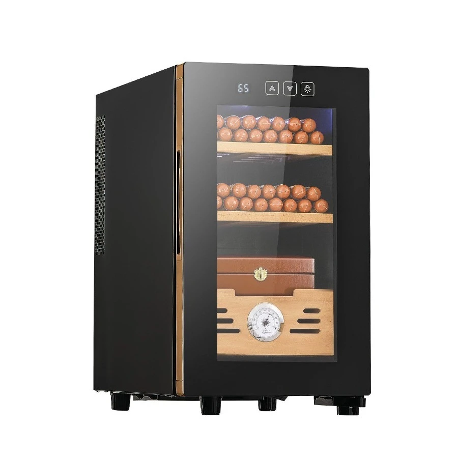 

Electric Humidor, 23L, 150 Counts Electric Cigar Humidor Cabinet with Cooling Temperature Control, Spanish Cedar Wood Shelves &