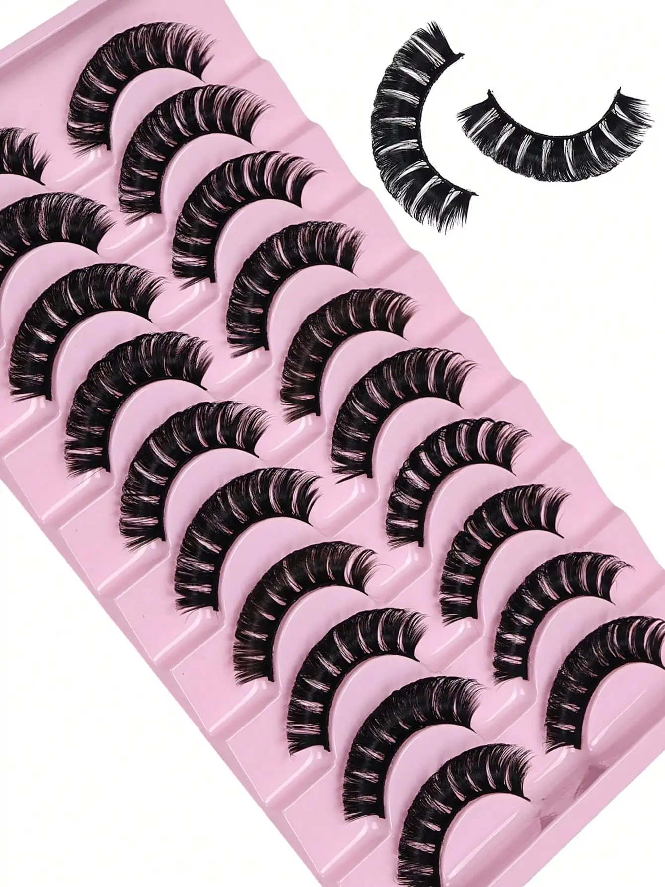 Natürliche Fuchsaugen-Wimpern 10 Paar DD-Curl Russische 3D-Nerzwimpern-Verlängerungen – Detail 3