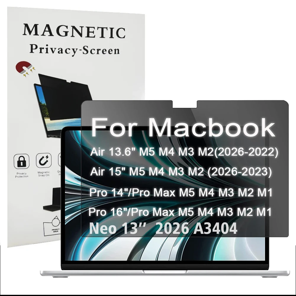 For Macbook Neo 13 Magnetic Anti-peep Screen Protector For MacBook Air 15 13.6 13.3 Pro 14 16 Privacy Film Anti-spy/Glare Filter