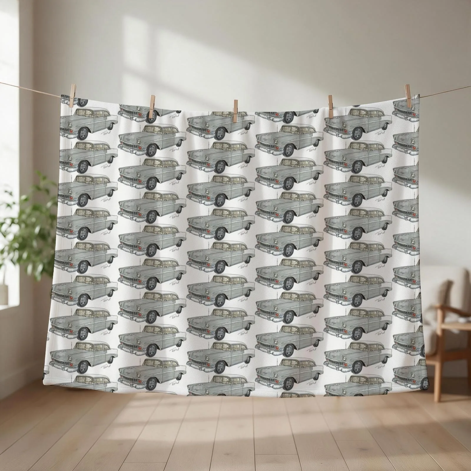 1956 Belair 2 Door Post - White & Gray Throw Blanket Extra Large Throw funny gift Baby Decorative Sofa Blankets