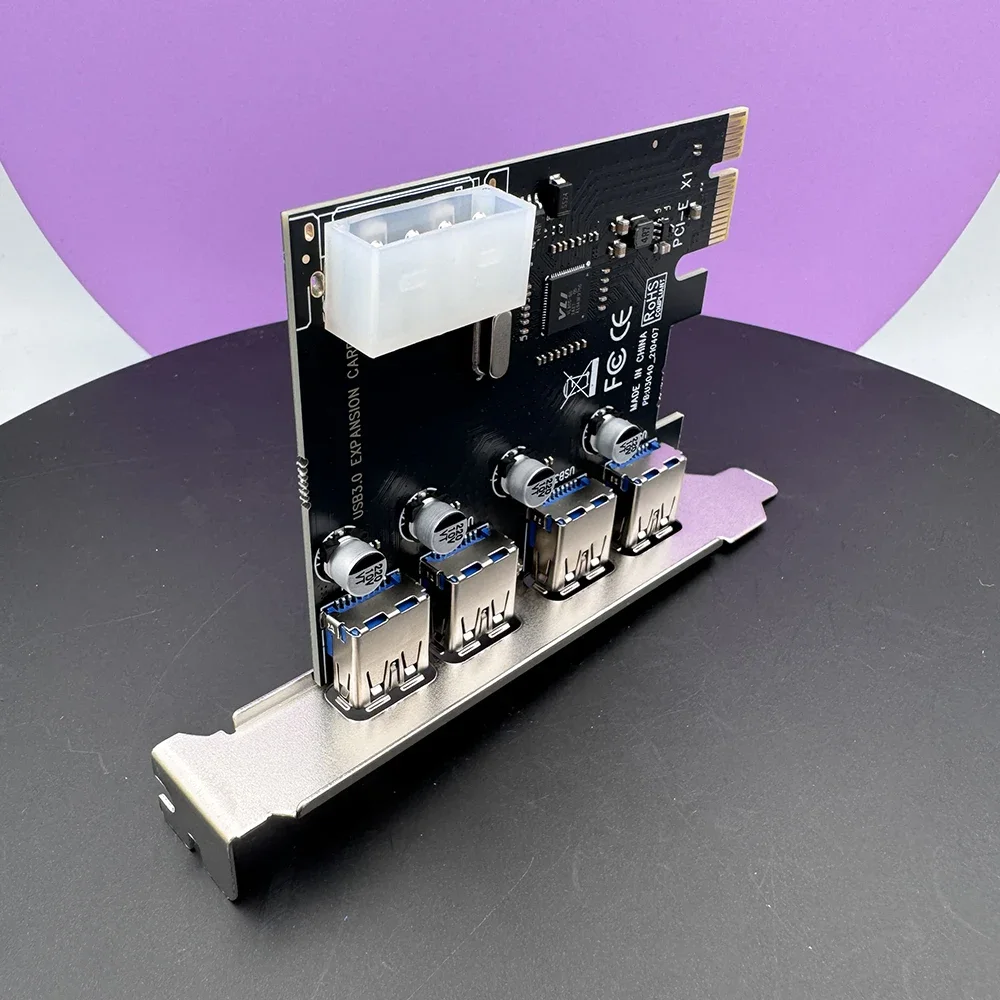 4-poorts USB 3.0 PCI-e-uitbreidingskaart PCI express PCIe USB 3.0 hubadapter 4-poorts USB3.0-controller USB 3.0 PCI e PCIe express 1x