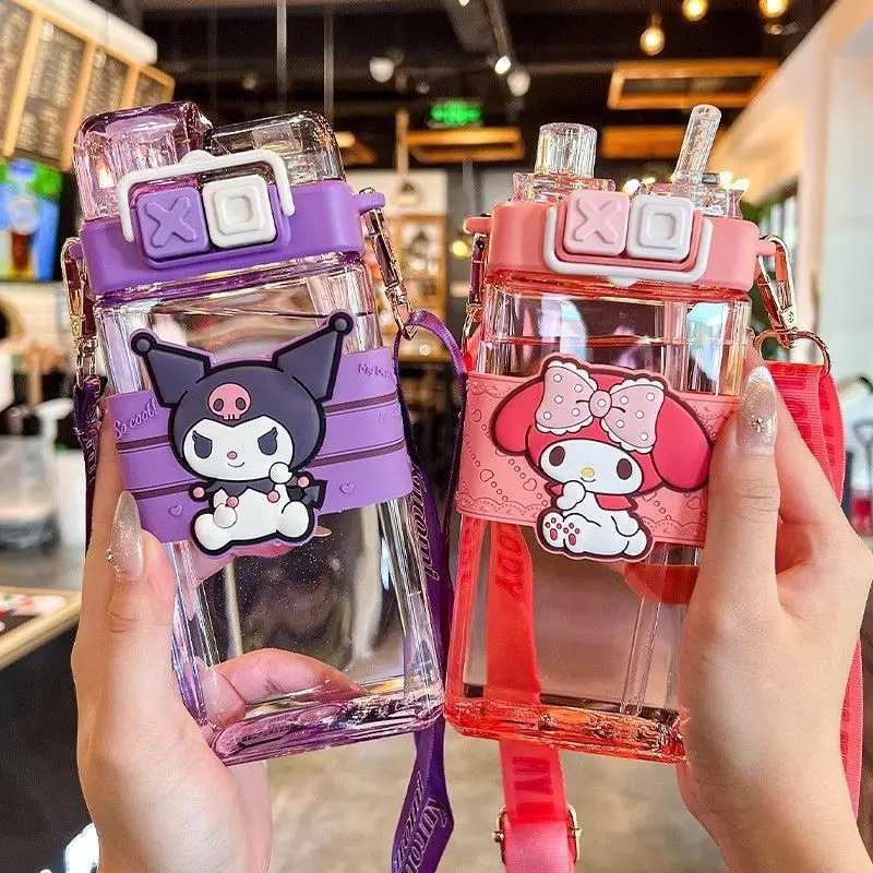 

520ML Drinking Cup Miniso Kulomi Melody Pudding Dog School Children's Kettle Students' Stream Girls' Cup Crossbody
