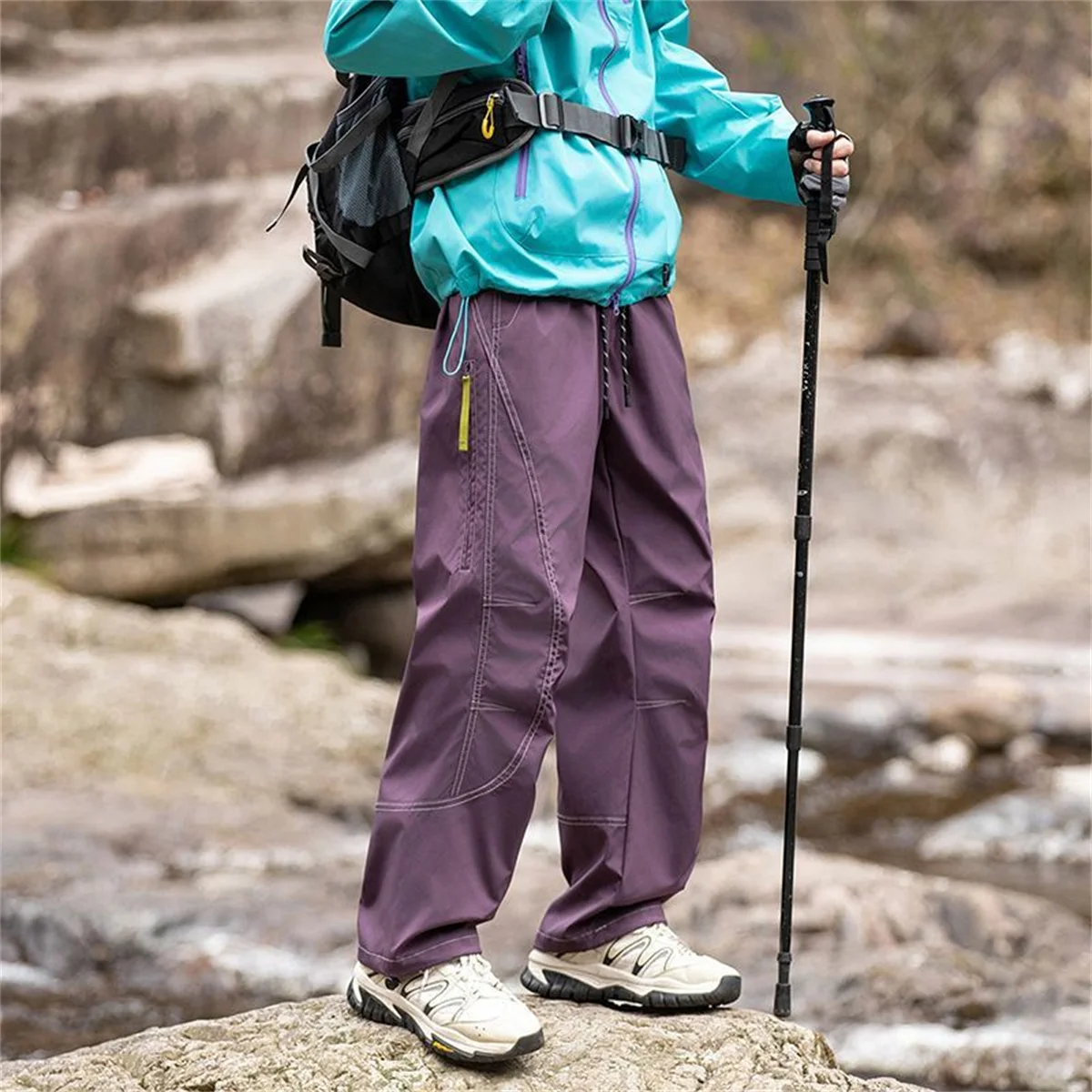 Outdoor Soft Shell Charging Pants Men's and Women's Three-proof Quick-drying Paratrooper Pants Loose Hiking Overalls