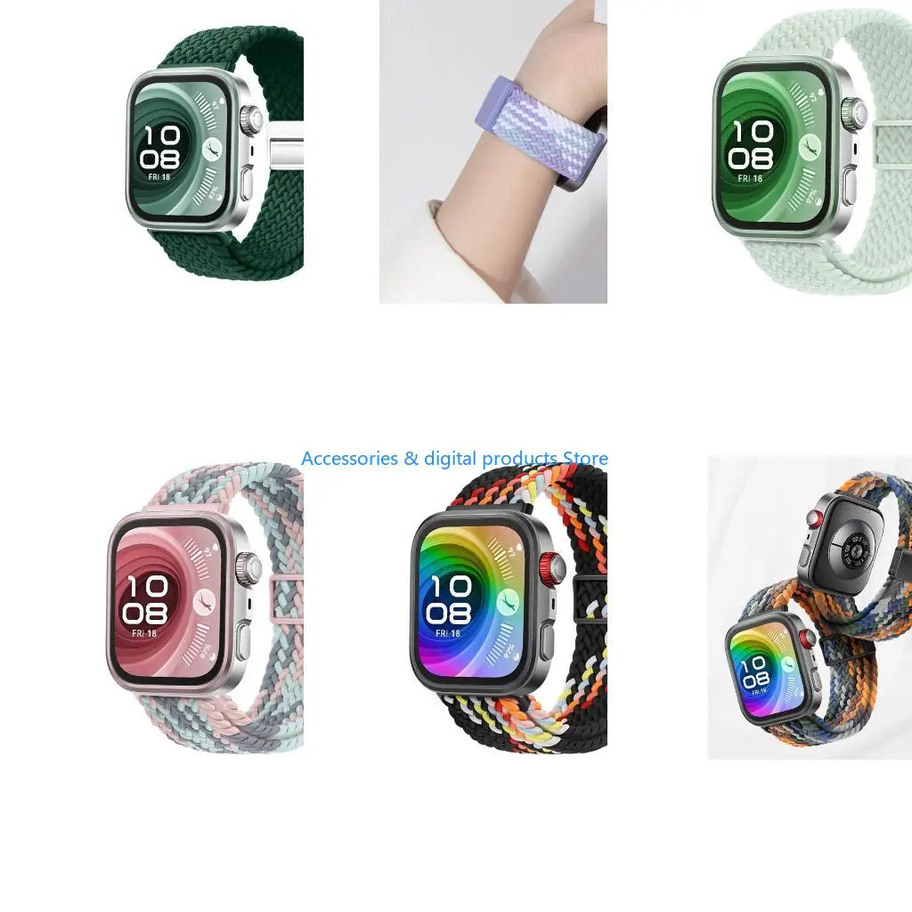 77JD Multifunction Nylon Band Sweatproof Comfortable Watch Straps Tool Easy Replacement Watch Band Easy to Use for fit3/4/4Pro
