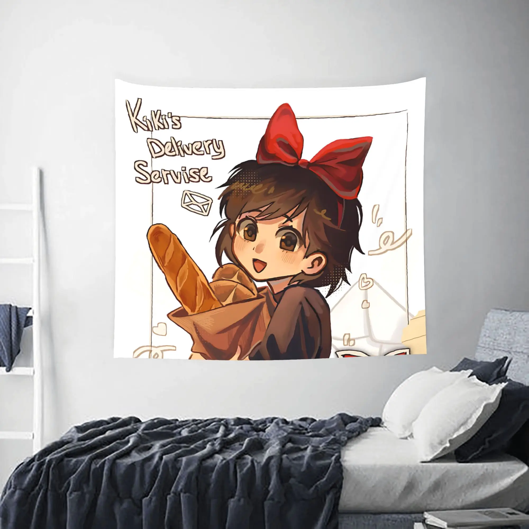 Customized Anime Kiki’s Delivery Service cutecore Tapestry Bedroom Decoration  Wall Hanging Blanket Tapestry Cool Stuff For Room