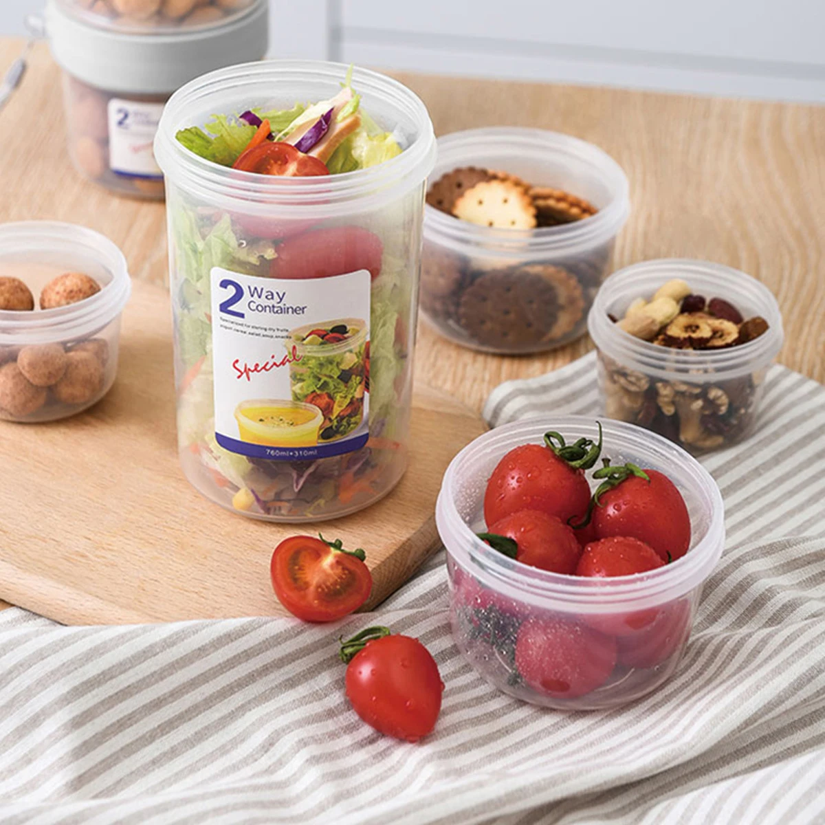 

1Pcs Lunch Box White Double-Layer Thermal Insulation Food Container Leakproof Portable for School Office Lunch Box