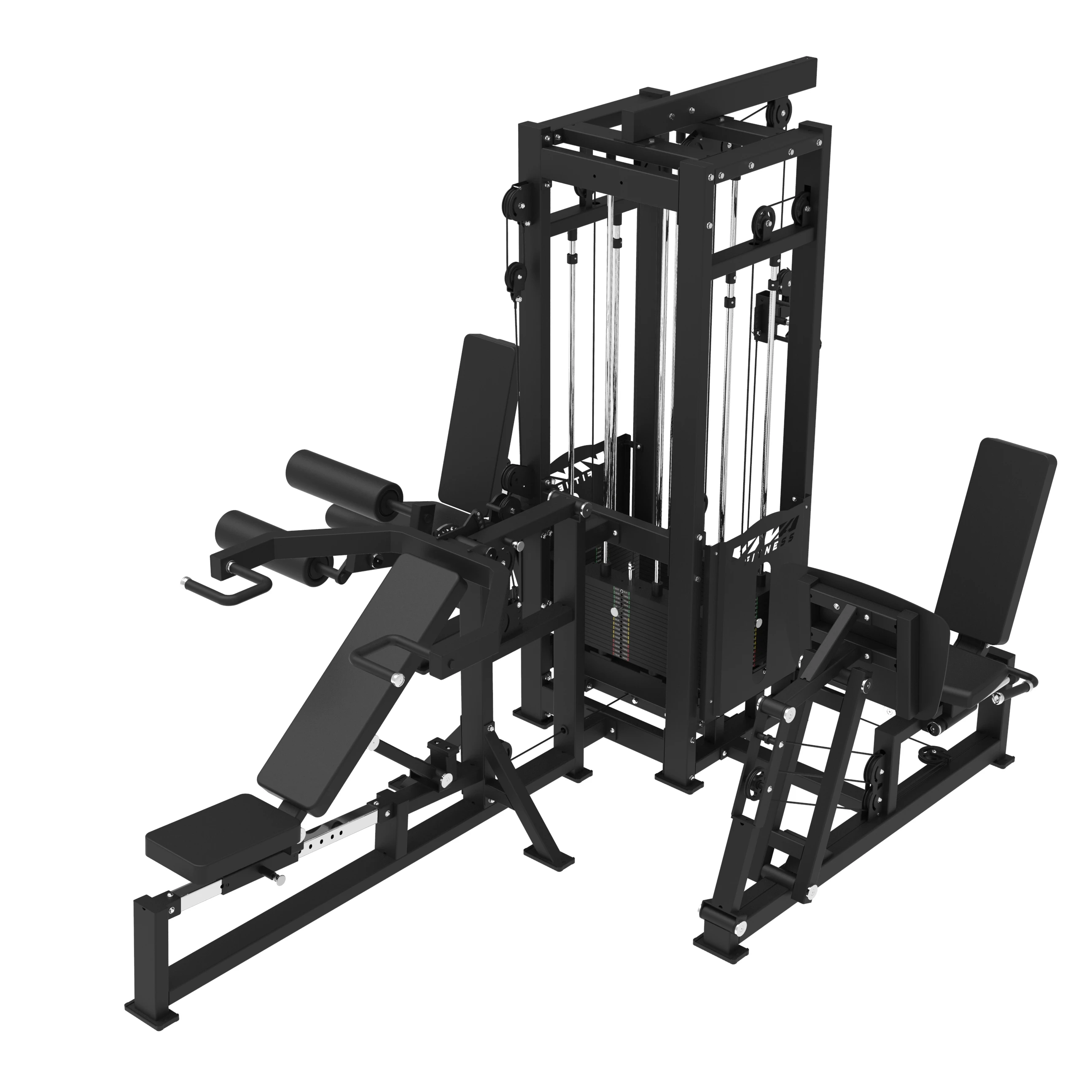 Multifunctionele 4-station beenpers krulverlenging borst oefenmachine