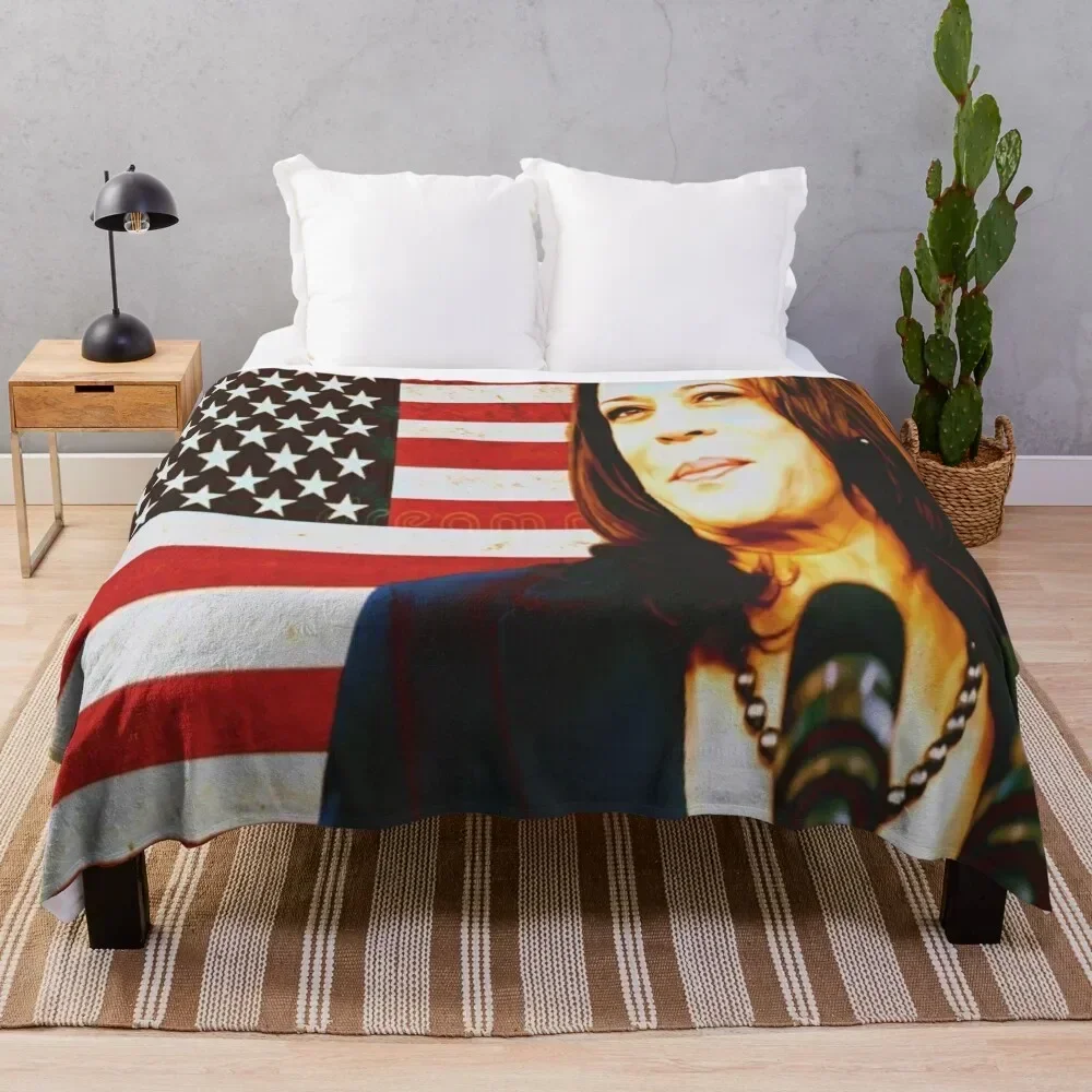 kamala harris Throw Blanket Luxury Thicken Soft Big Blankets