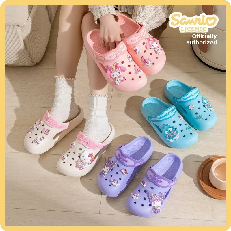 

Детские пляжные тапочки 2026 года с мультяшным дизайном Куроми, летние, для родителей и детей, нескользящие, износостойкие, дышащие и удобные