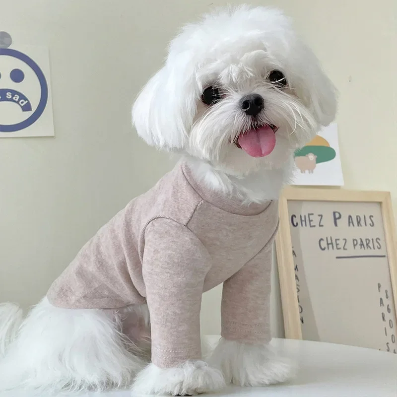 New Cotton Pet Bottoming Shirt Dog Clothes Schnauzer Corgi Cat Turtleneck Tight Bottoming Shirt Warm and Comfortable