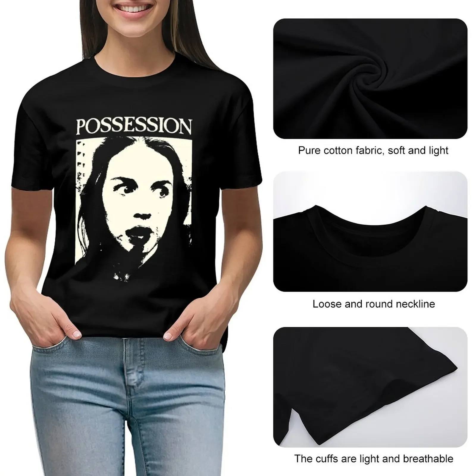 POSSESSION T-Shirt plus size tops plain plus size t shirts for Women loose fit