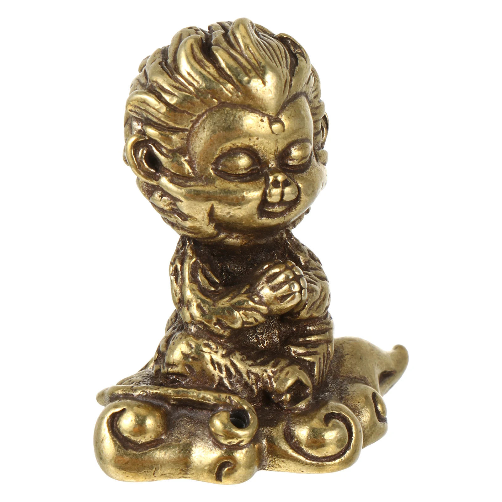 

Brass Sun Desktop Decoration Figurine Statue Mini Monkey Desktop Decoration King Retro Home Office nament Creative Gift