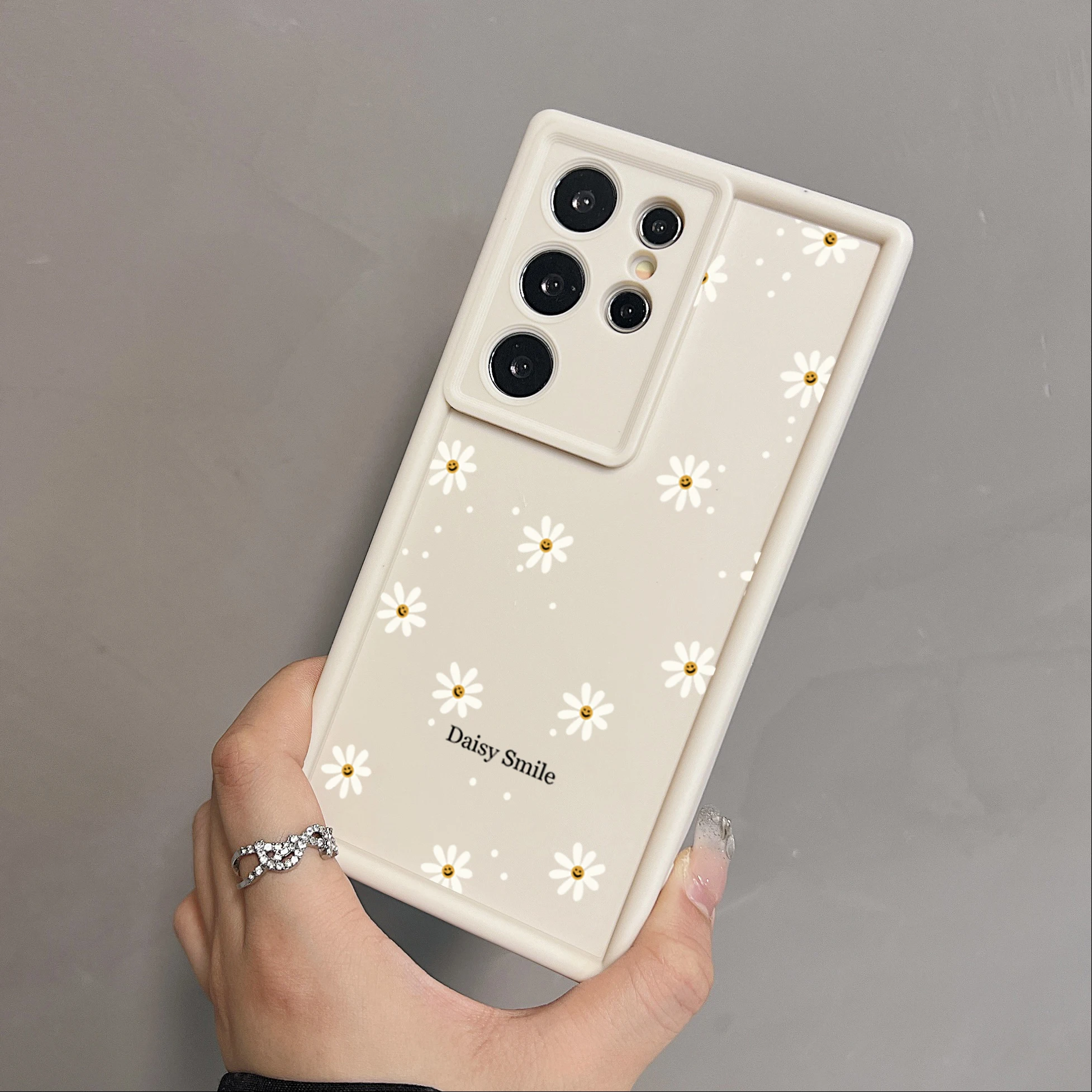 Case For Samsung Galaxy S24 S23 S22 Ultra FE S21 Plus A52 A53 A13 A54 A14 A34 A15 A35 A55 Shockproof Daisy Flowers Phone Cover