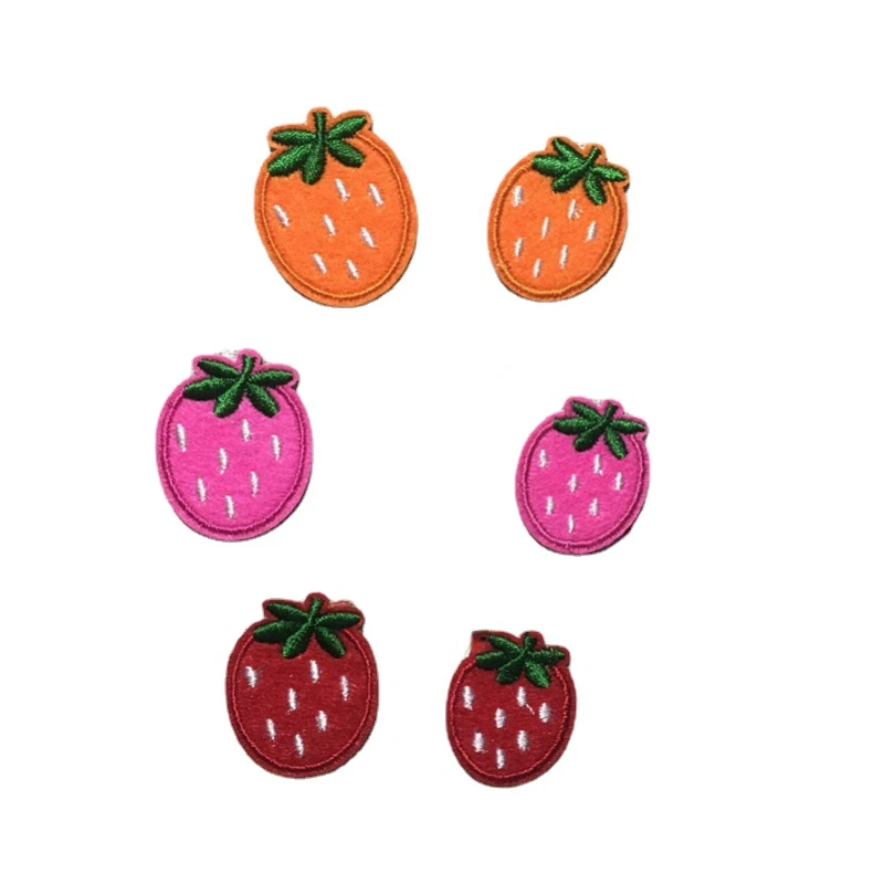 

100pcs/Lot Luxury Embroidery Patch Strawberry Red Pink Orange Fruit Shirt Bag Clothing Decoration Accessory Craft Diy Applique