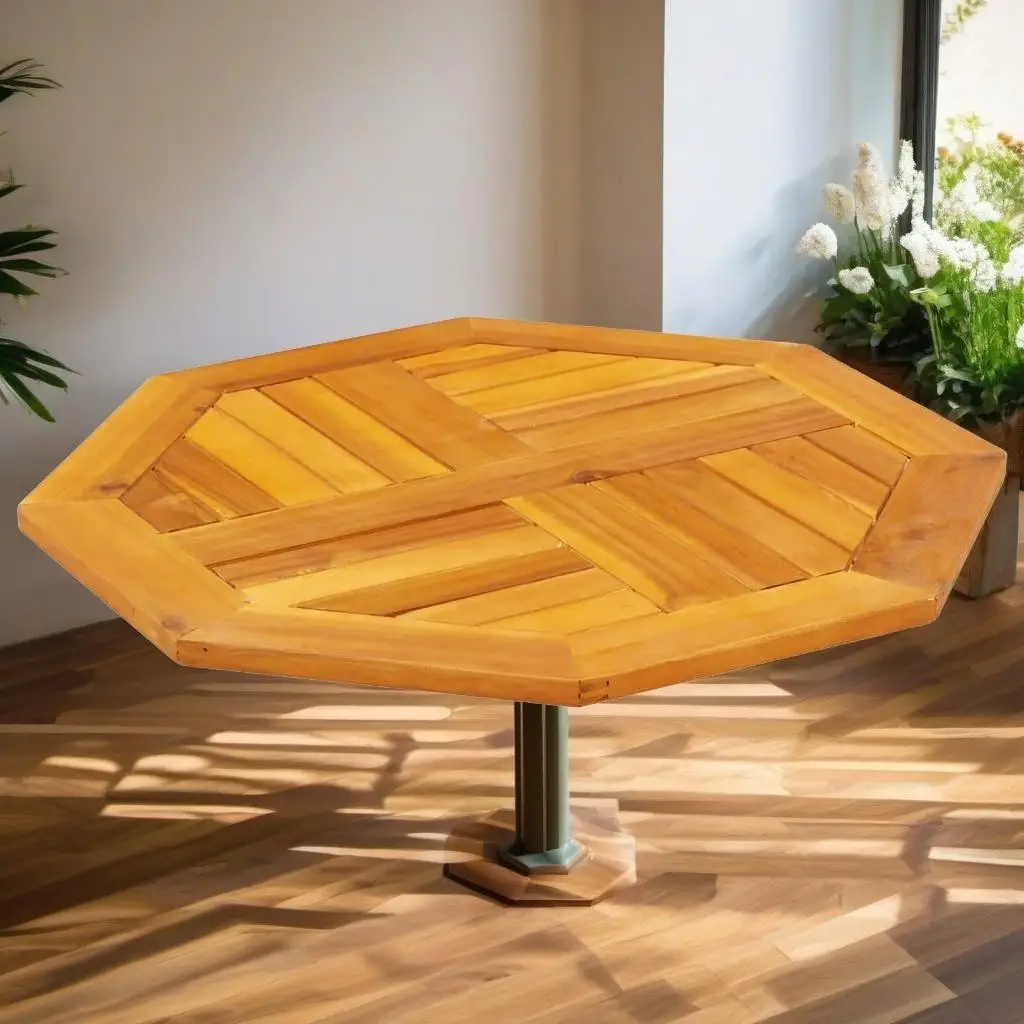 23.6x23.6x0.8 Inch Octagonal Acacia Solid Wood Tabletop for Home Decor