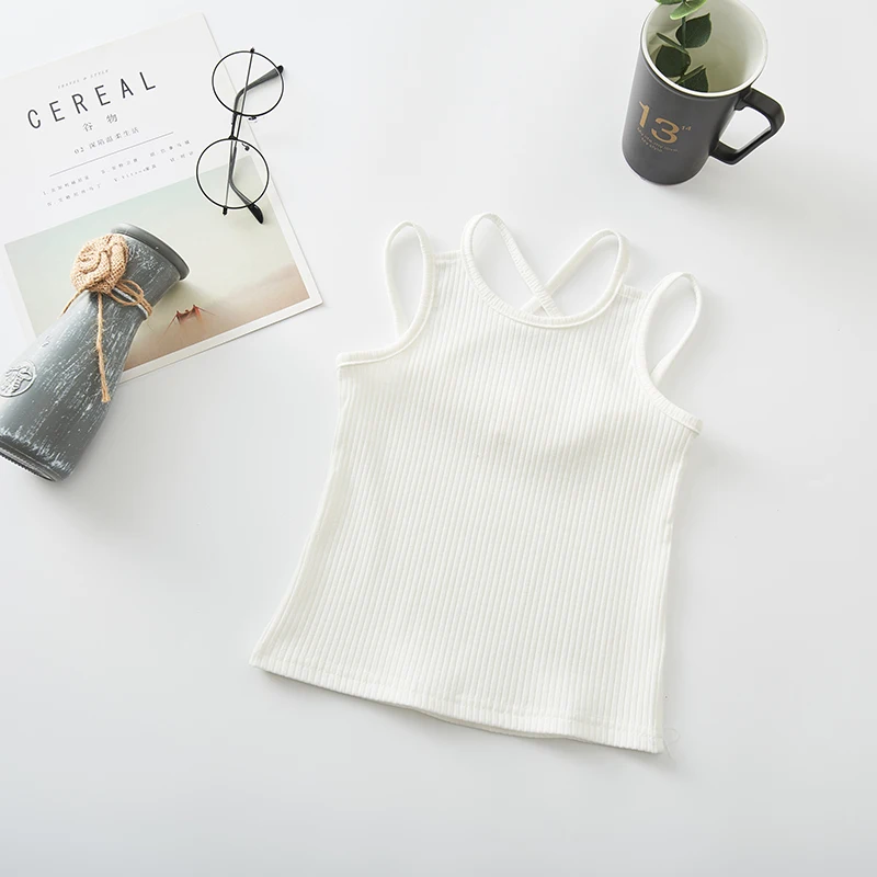 جديد الصيف طفل الفتيات بروتيل 2-6Y الأطفال عادية الصلبة سترة مرنة الفتيات قمصان القطن الملابس الداخلية الطفل تيز