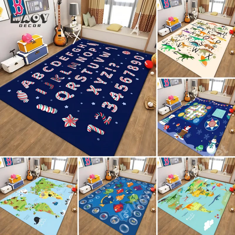 Kids Climbing Carpet Children's Room Bedside Decor Home Living Bedroom Sofa Doormat Floor Decoration Non-slip Washable Area Mat