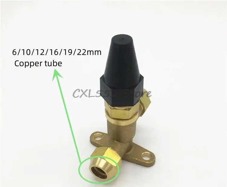 1Pc 6/10/12/16/19/22mm Air Conditioning Copper Stop Valve Maintenance Valve Stop Valve Refrigeration Accessories