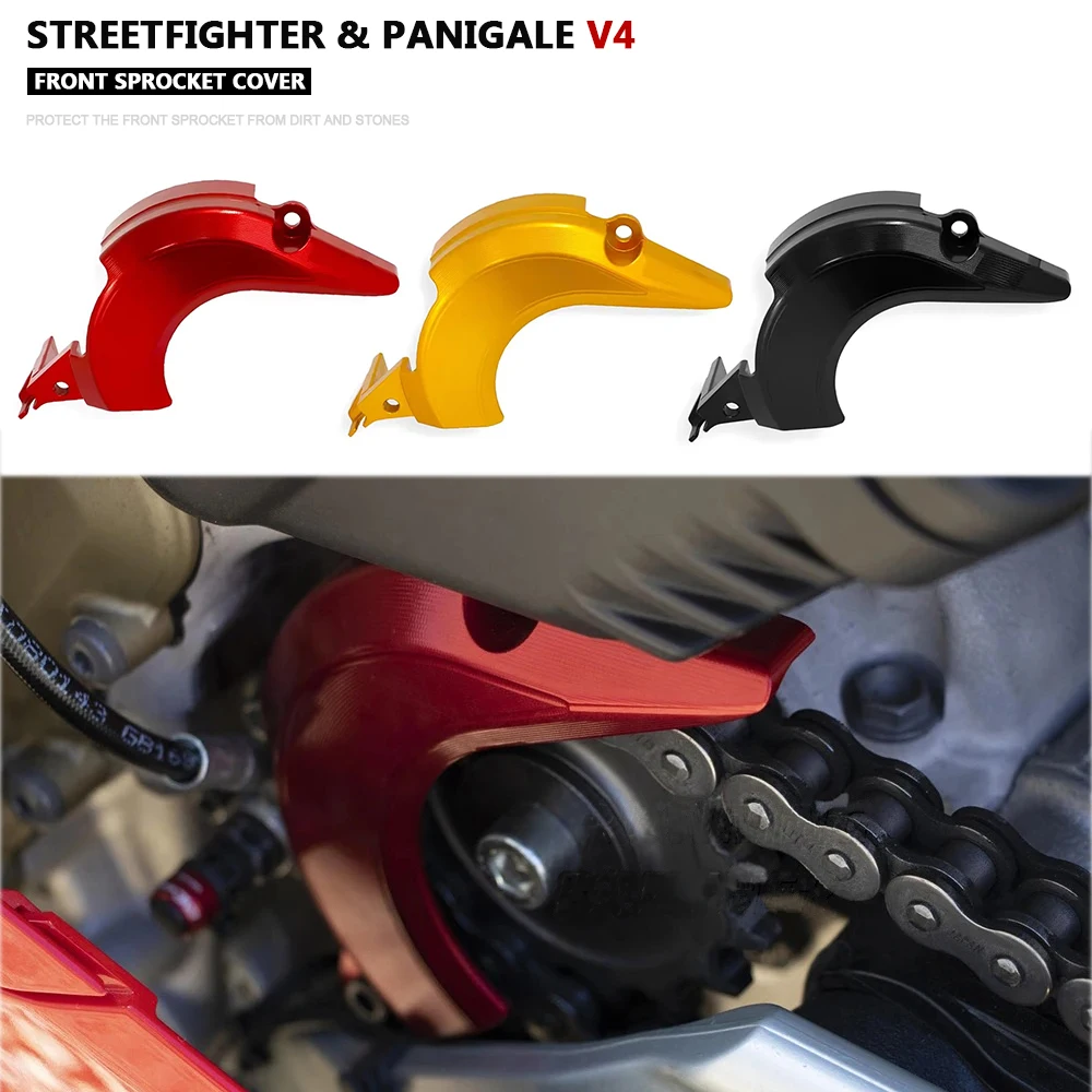 

CNC Front Sprocket Cover Chain Protector Guard Motorcycle Accessories For Ducati Streetfighter V4 Panigale V4 R S 2018-2024