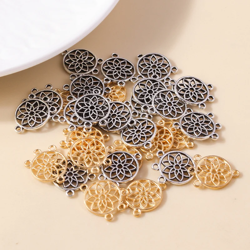 Leslie 30 Stück 13*18mm Charms Native Traumfänger-Verbinder-Anhänger für DIY Handgemachte Vintage-Schmuckherstellung Zubehör – Detail 1