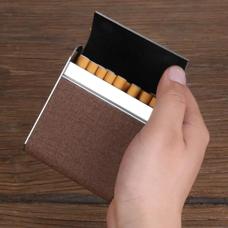 CHANCHAN Fashion Stainless Steel Cigarette Case Box for Man Business Cigarette Pouch Smoking Accessories