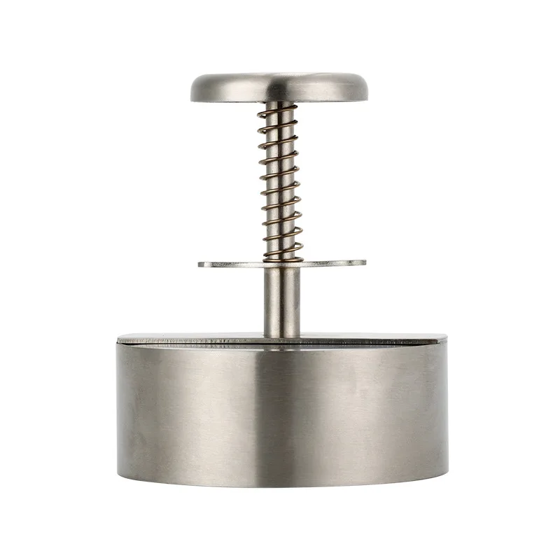 Manual Stainless Steel Burger Patty Maker with Five Interchangeable Circular Molds for Consistent Shaping Ideal for Home Kitchen