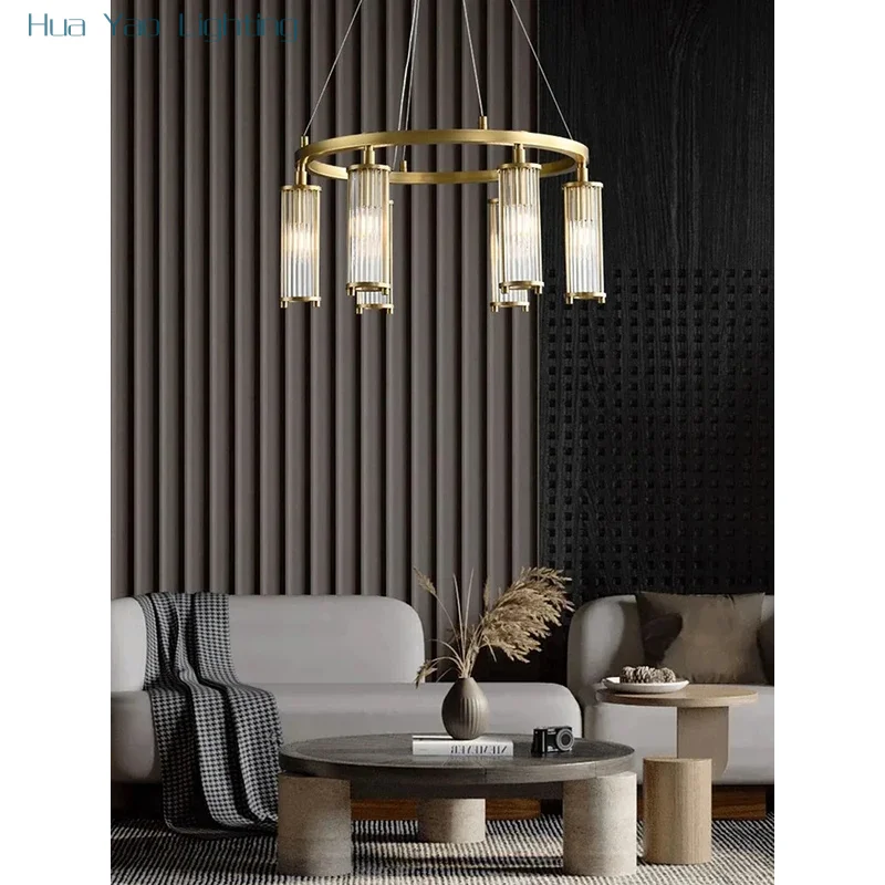 Modern Chandelier Luxury Light   Minimalist Atmosphere Bedroom Dining Room Living Room Large Lamp Loft Fixtures Leather Lamp
