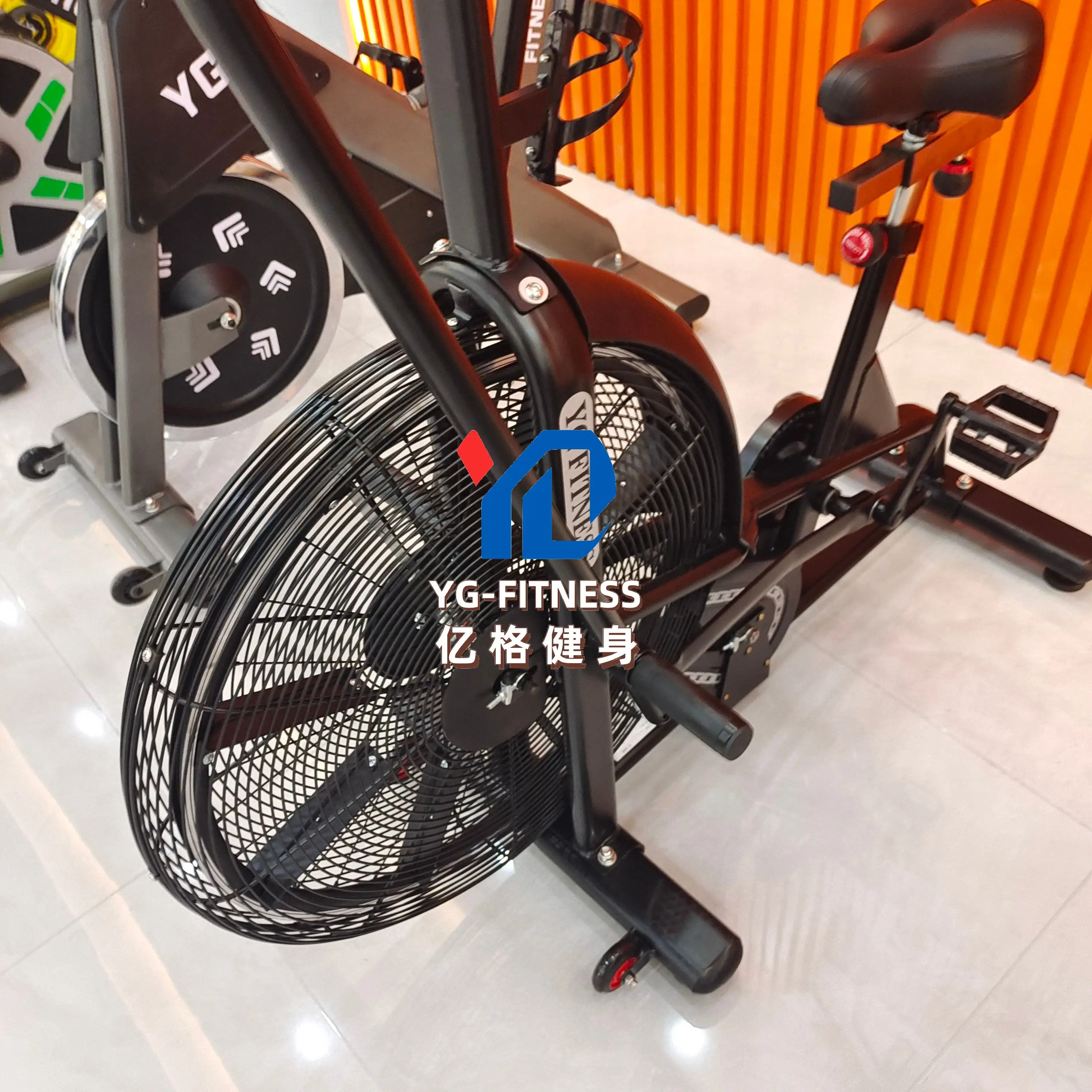 YG-F002 Commercial Air Bike Air Resistance Aerobic Gym Equipment Exercise Bike Customized