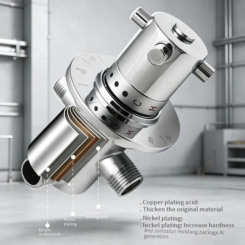 Thermostatic Mixing Valve Wall Mounted Shower Tap Automatic Temperature Control Fitting For Bathtub Shower Panel Bathroom view 2