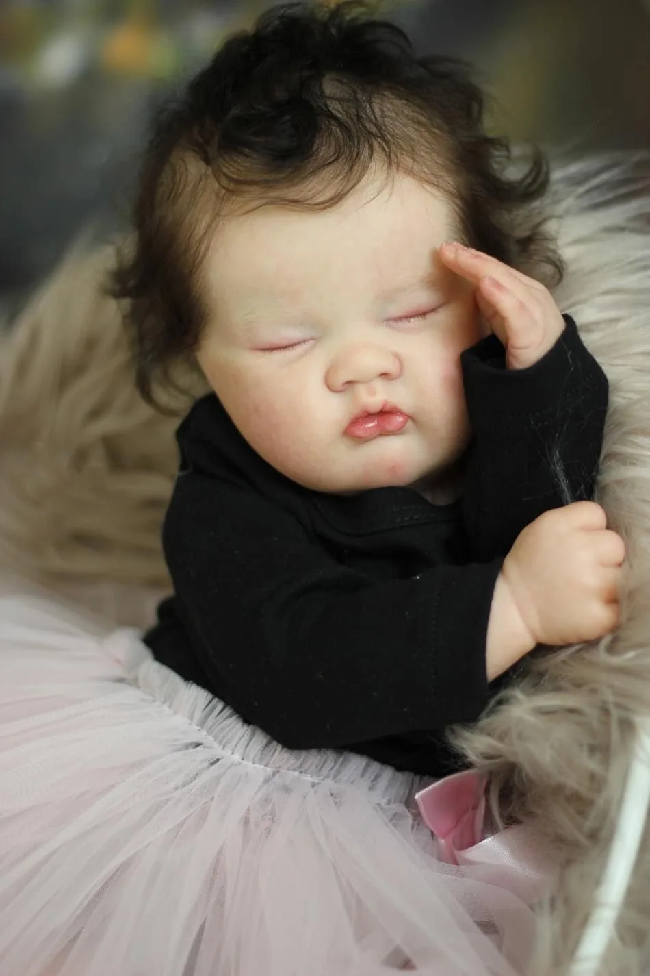 

silicone baby reborn doll newborn 18 inch With Rooted Hair Painted Vinyl Handmade Lifelike Kid's Christmas Gift Muñecas Reborn