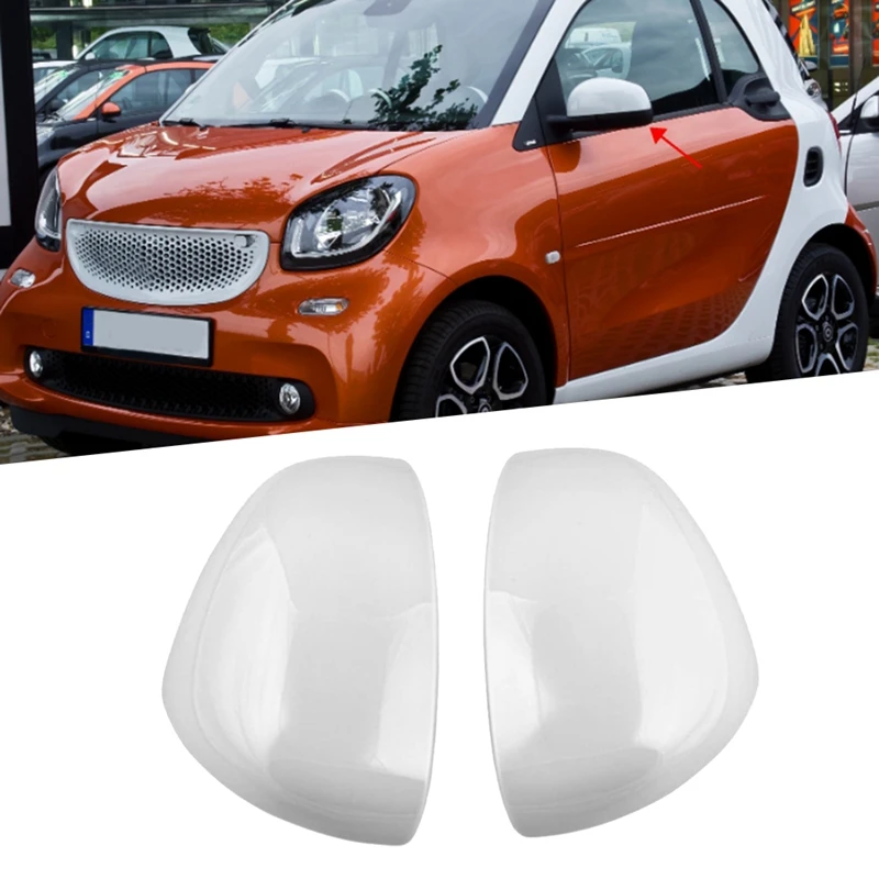 Car Rearview Mirror Cover Cap for Mercedes Benz Smart 453 Fortwo Forfour 2016-2021 Door Side Mirror Cover