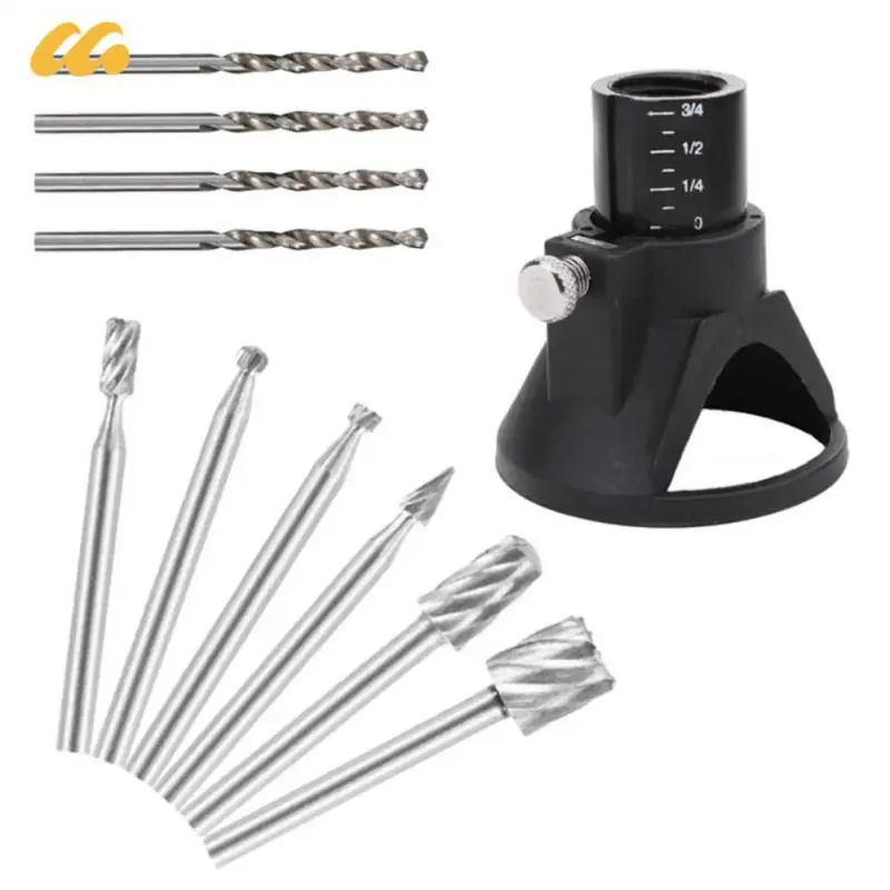 11Pcs Electric Drill Mini Engraver Grinder Rotary Power With Drill Bits Horn Cover Locator For Dremel Rotary Tool Accessories