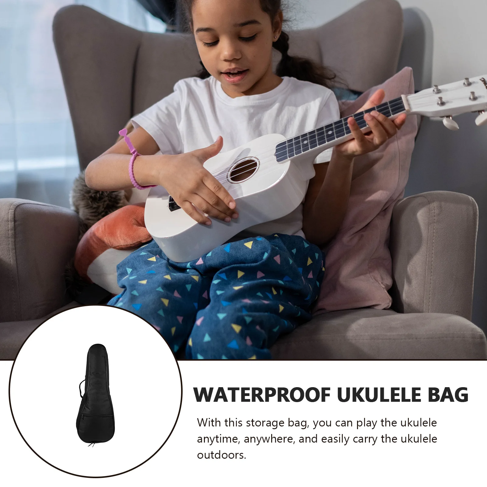 

Portable Ukulele Bag 21 Inch Thickened Cotton Case For Travel Lightweight Foldable Carrying Storage Pouch With Oxford Cloth