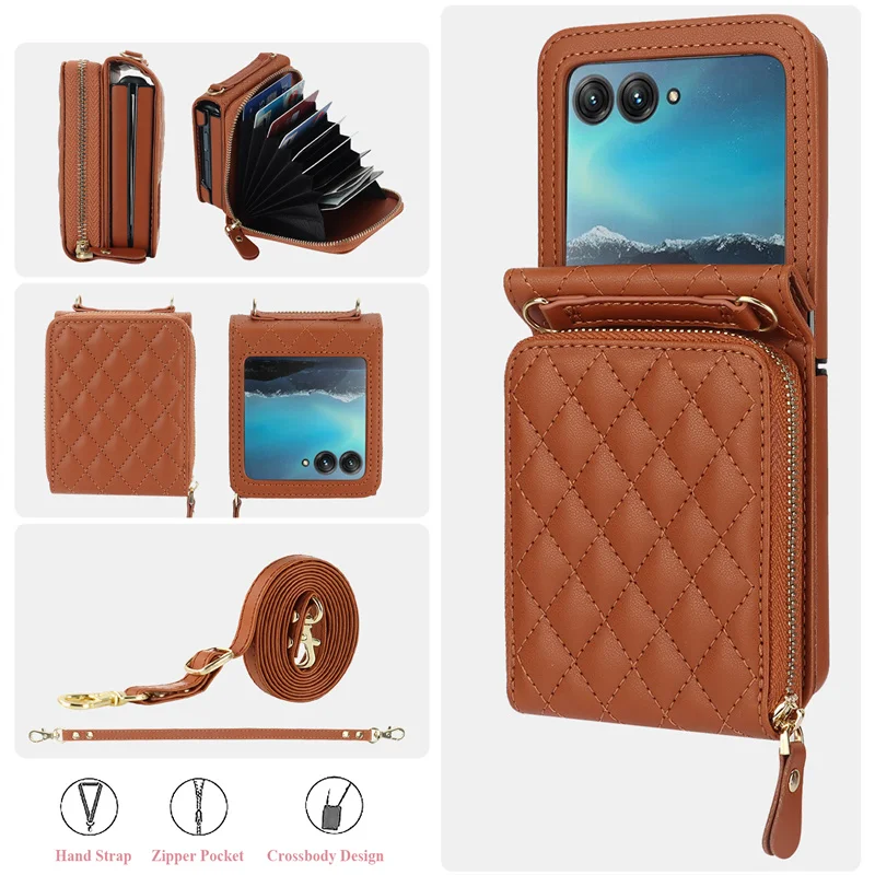 For Motorola Razr 50 Ultra Case Small Fragrance Crossbody Lanyard Skin Friendly Soft Leather Phone Bag Razr Plus 2024 Accessory