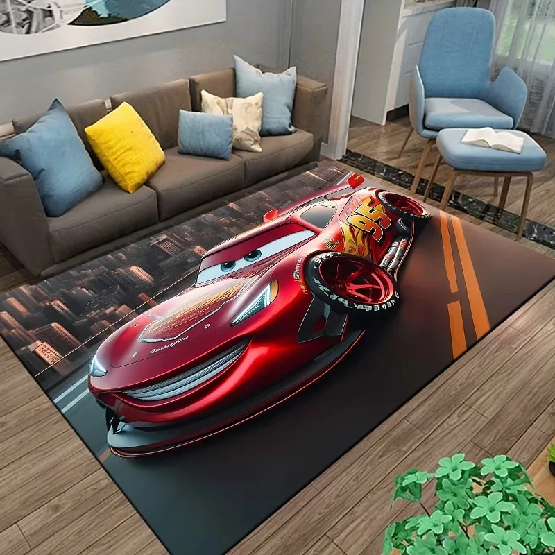 

3D мультяшный Автомобильный Ковер HD, большой ковер, подходит для гостиной, детской спальни, дивана, украшения кухни, нескользящий напольный коврик