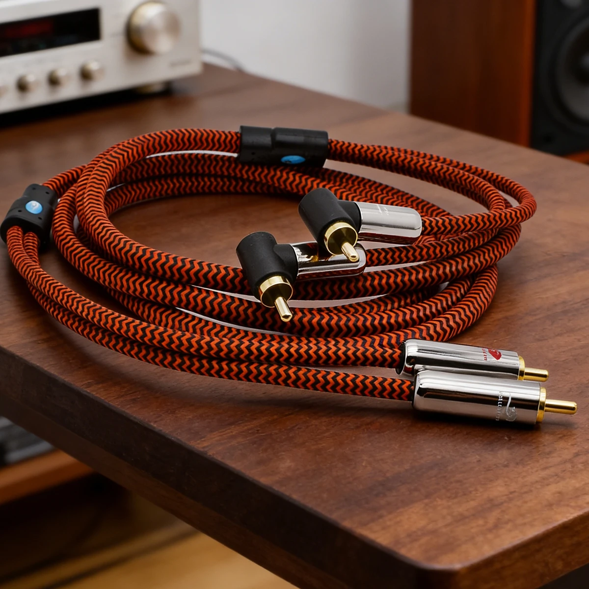 Hifi Angled RCA Audio Cable 90 Degrees Dual RCA to Dual RCA for AMP Speaker Soundbox TV CD Shielding OFC Cable 1M 1.5M 2M 3M 5M