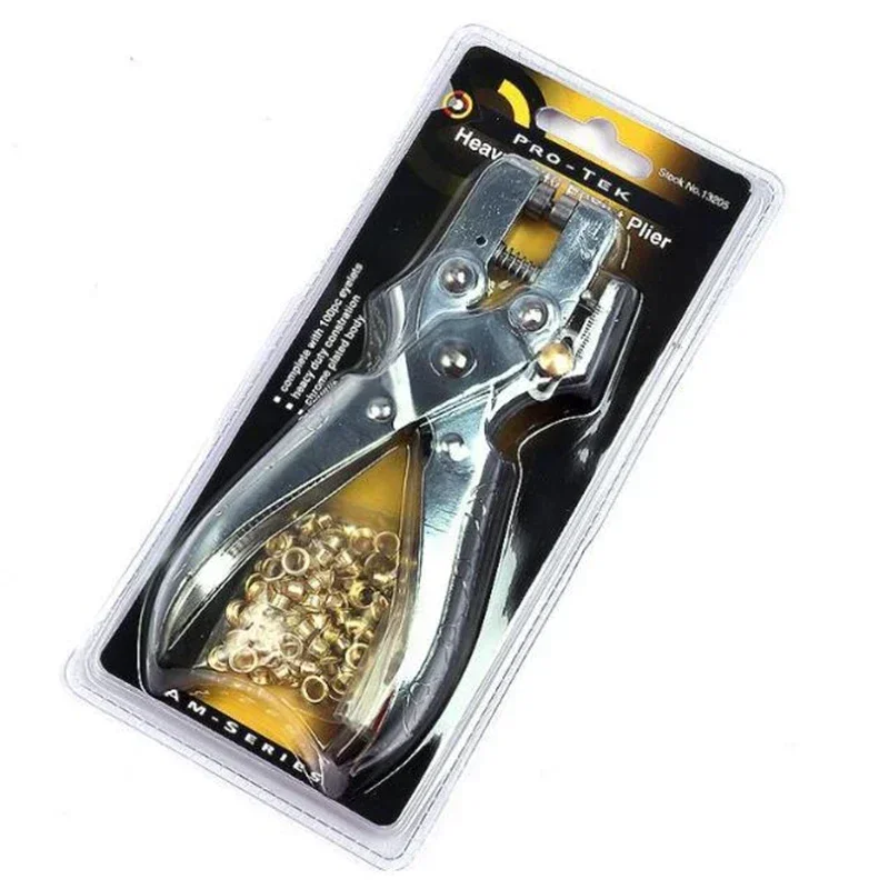 Hole Punch Plier Eyelet Puncher Revolve Sewing Machine Bag Setter Tool Leather Belt Watchband Strap Household leathercraft