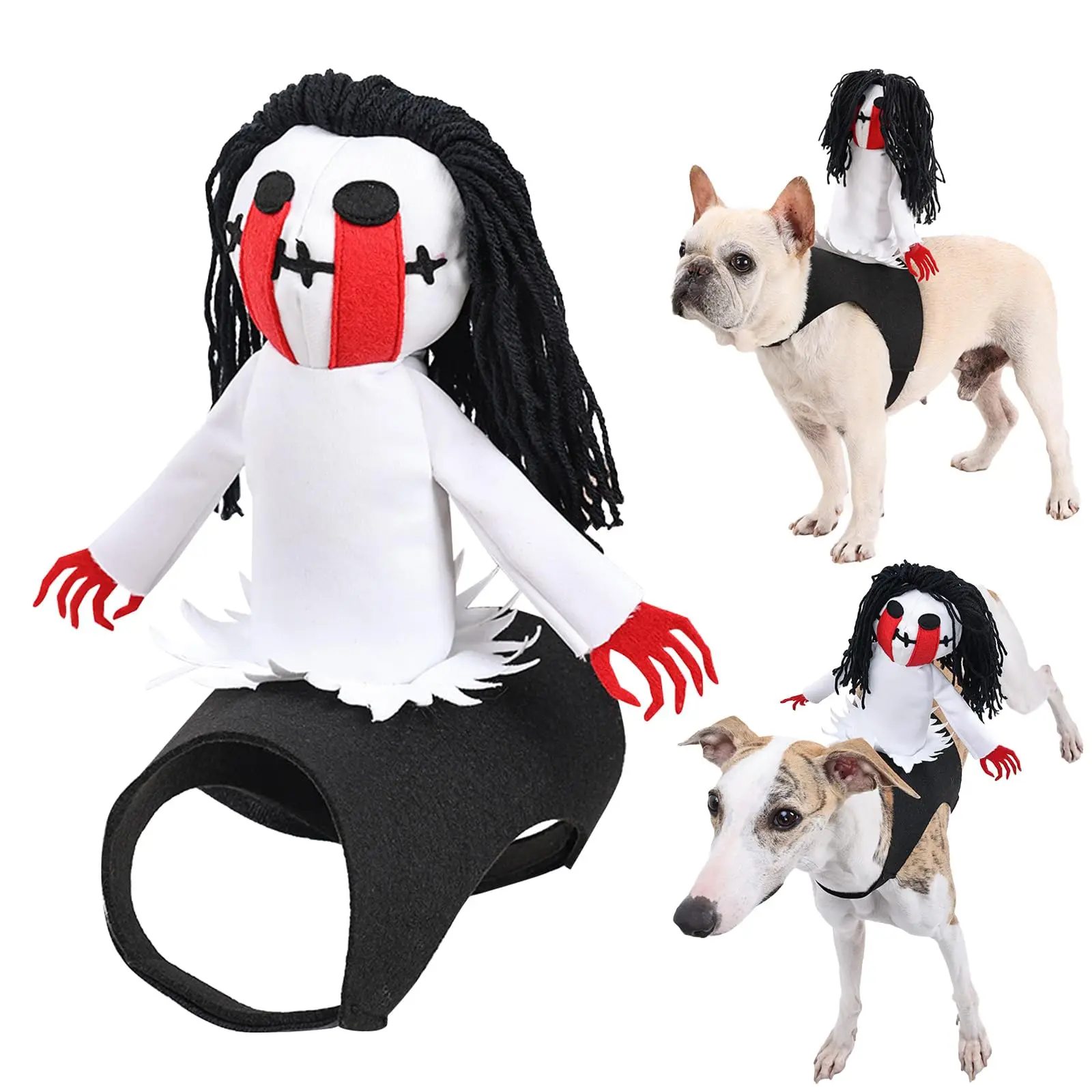 

Костюм седла на Хэллоуин для собаки, костюм призрака для верховой езды, ткань для трансформации домашних животных, ткань призрака на Хэллоуин, косплей, наряд для вечеринки
