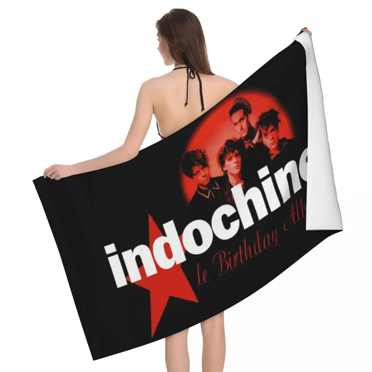 Custom Indochine Beach Towel Quick Drying Pop Rock Super Soft Microfiber Bath Sauna Towels