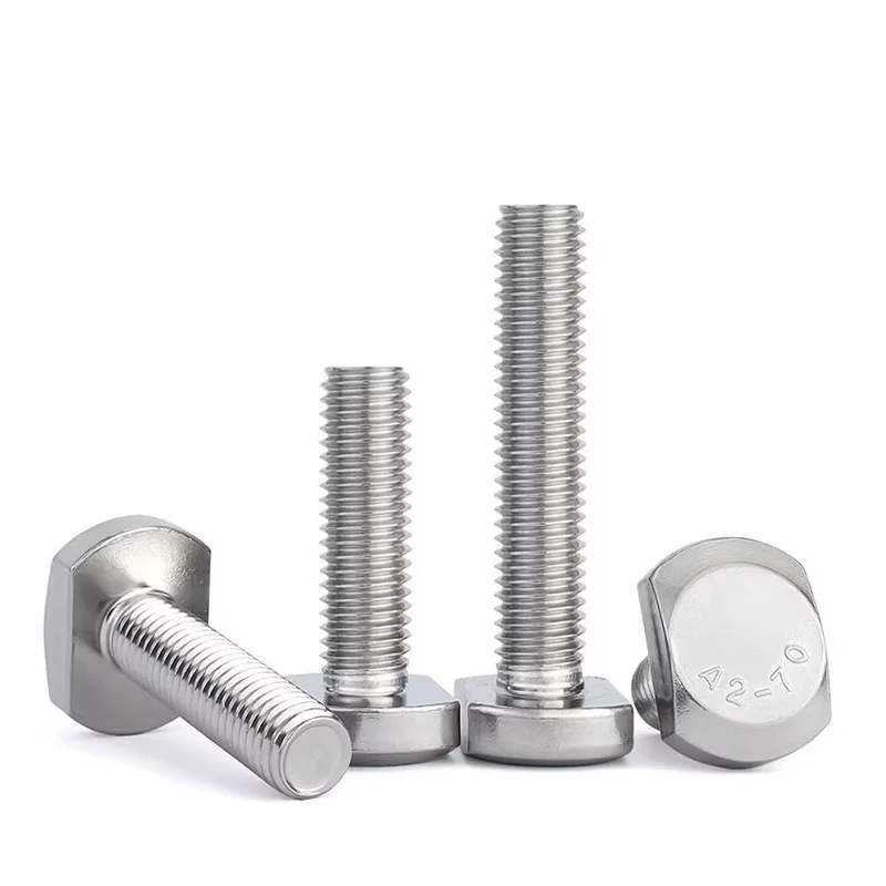Болты с канавками из нержавеющей стали 304, Т-образные M5 M6 M8 M10 M12, винты с прямоугольной головкой с Т-образным пазом и направляющей
