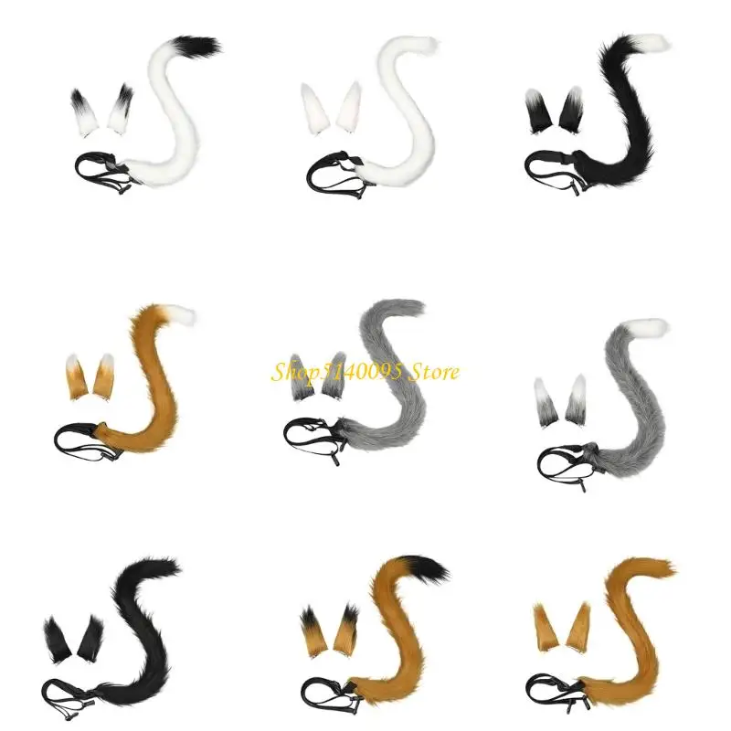 

DXAE Stylish Furry Plush Bendable Cats Tail Ear Headpiece Anime Ornament Comfortable Costume Accessory For Cosplay Party