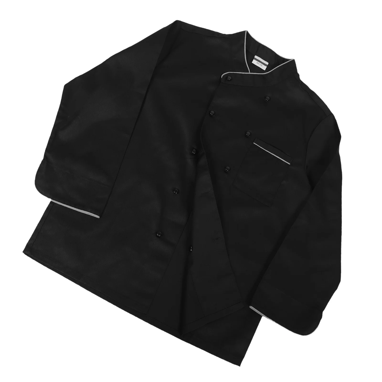 Long Sleeve Unisex Black Chef Coat Spatter Proof Kitchen Jacket Restaurant Hotel Cooking Uniform Chef Coat Black