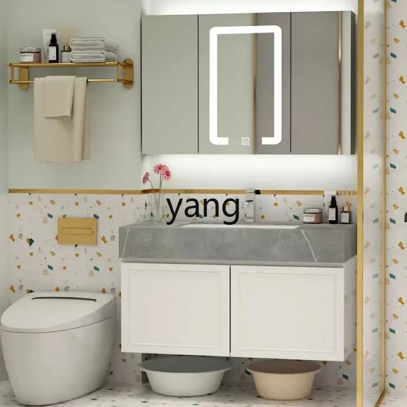 CX Slate Integrated Basin Bathroom Cabinet Combined Toilet Face Wash Table Modern Simple Space Aluminum