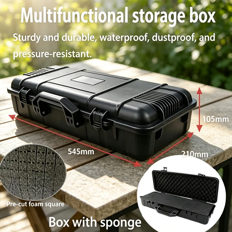 Waterproof Hard Carry Tool Case Organizer Storage Box Camera Photography Sights Safety Protector Instrument Tool Box with Sponge