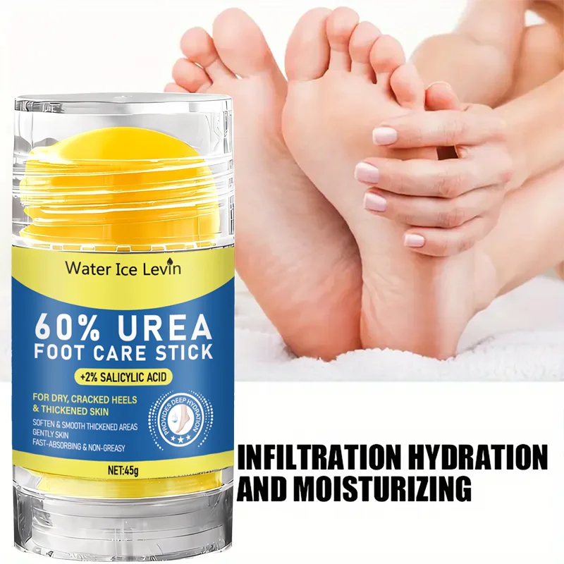 60% Urea Foot Care Stick. 2% Salicylic Acid. Fast Absorption Non-Greasy. For Dry Cracked Heels Thickened Skin. 45g Net.