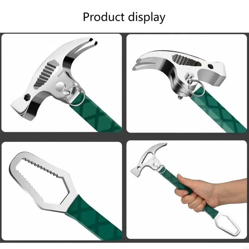 Profession Ergonomic Folding Claw Hammer With Rotatable Pry Bar High Strength Steel Puller Screwdriver Combination Y4QC