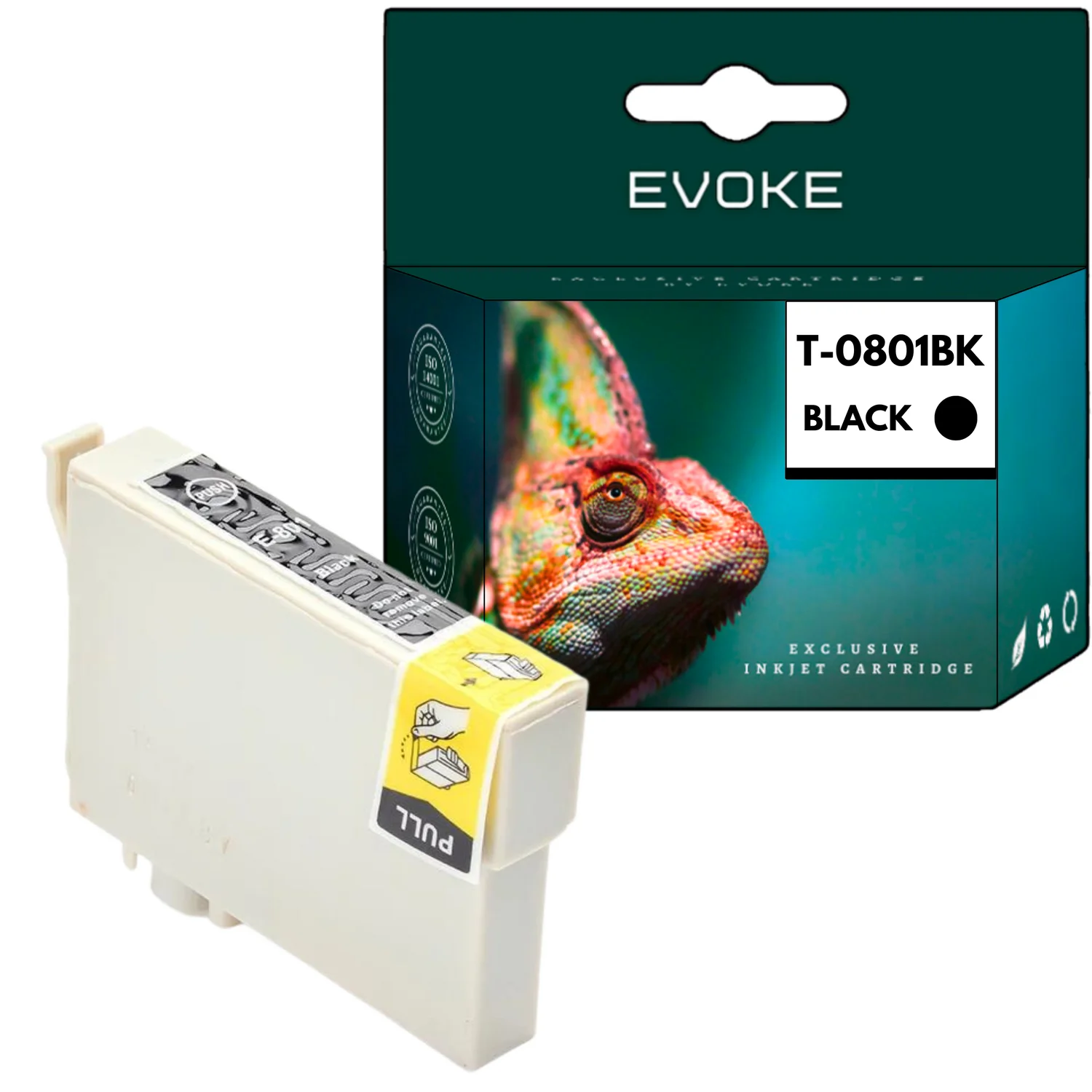 Evoke Compatibele Inkt voor Epson C13T08014010 T0801 Zwart 15 ml 500 Pagina's Stylus Photo P50 Px650 660 700W 710W 720Wd 730Wd 800Fw 810Fw 820Fwd 830Fwd; R265 285 360; Rx560 585 685