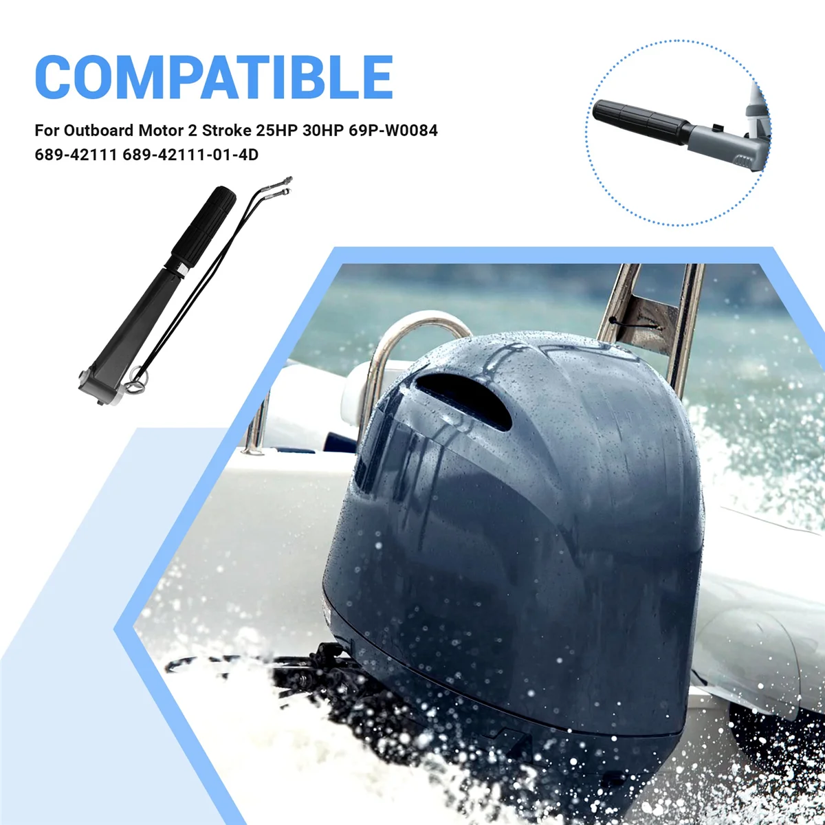 T47C_69P-W0084-00-4D مقبض التوجيه عاصي لياماها محرك خارجي 2 السكتة الدماغية 25HP 30HP 69P-W0084 689-42111 689-42111-01-4D #6